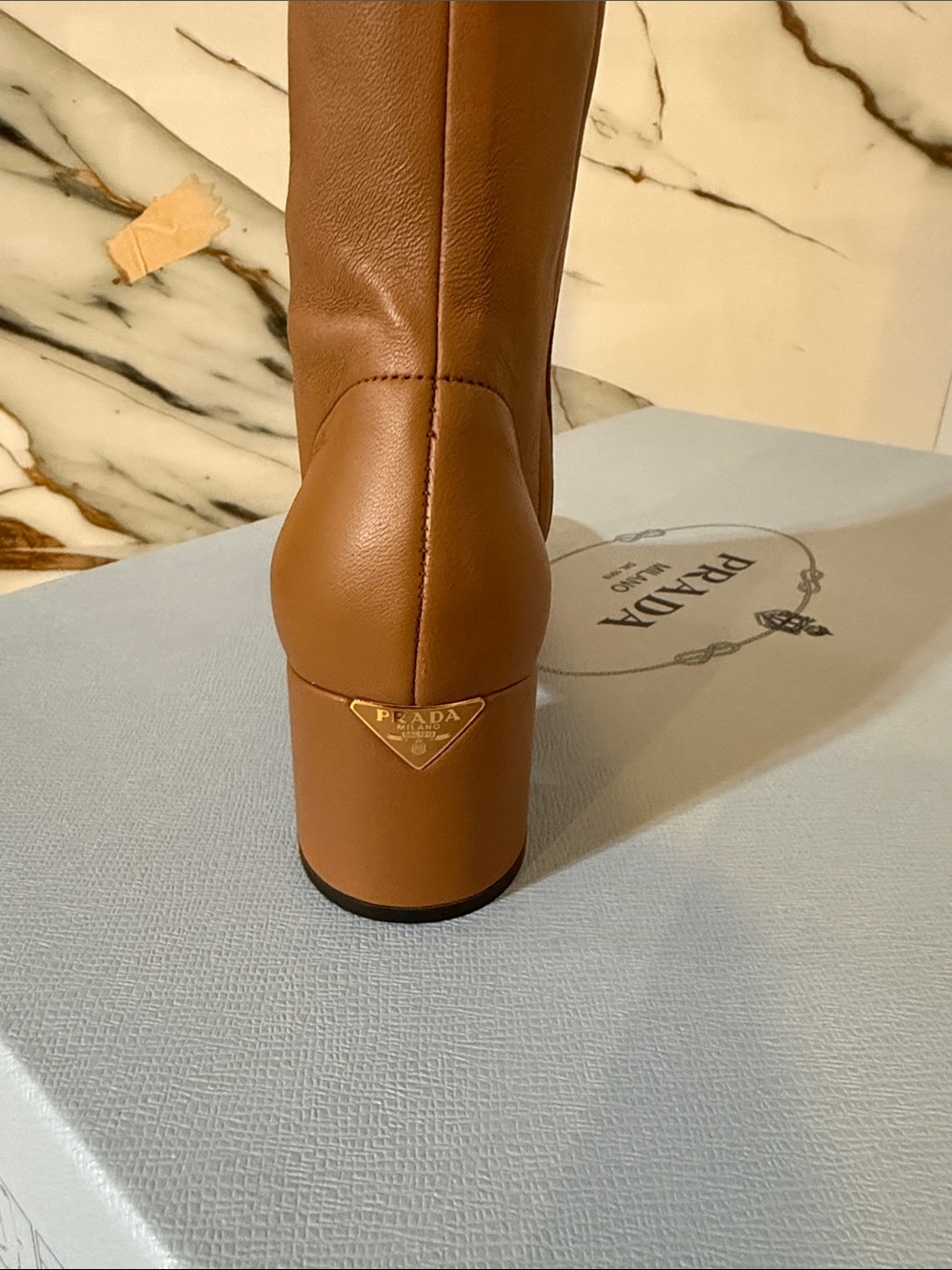 PRADA CALZATURE DONNA CARAMEL NAPPA LEATHER SOZE EU 36.5 - Picture 7 of 15
